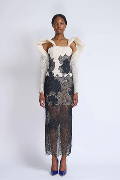 Strapless Lace Dress with Draped Sleeves Strapless Lace Dress with Draped Sleeves