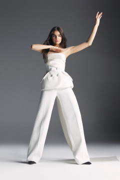 Strapless Tuxedo Jumpsuit
