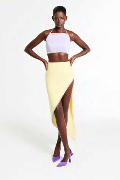 Crepe Crop Top and Midi Skirt