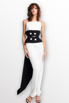 Structured Layered Crepe Gown Structured Layered Crepe Gown