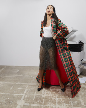Knit Top with Crystal Net Skirt Knit Top with Crystal Net Skirt