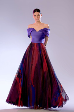 Off-The-Shoulder Printed Gown Off-The-Shoulder Printed Gown