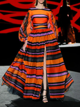 Satin Printed Evening Dress Satin Printed Evening Dress