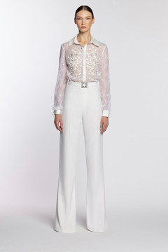 Lace Shirt with Crepe Pants Lace Shirt with Crepe Pants
