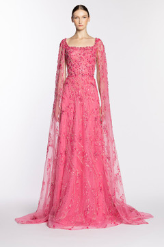 Fully Embroidered Square Neck Gown Fully Embroidered Square Neck Gown