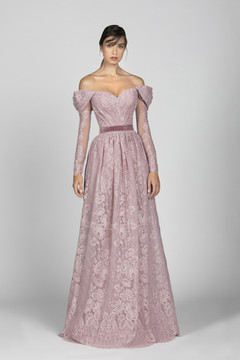 Off-Shoulder Lace Gown