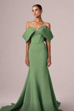Off-the-Shoulder Flared Gown Off-the-Shoulder Flared Gown