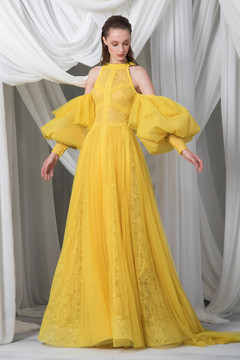Long Sleeve Chantilly Lace Tulle Gown Long Sleeve Chantilly Lace Tulle Gown