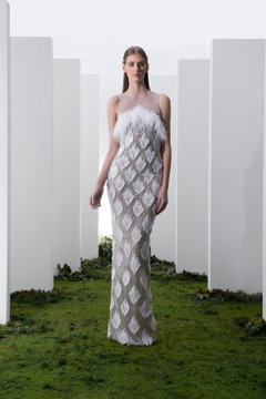 Long Fully Beaded Gown