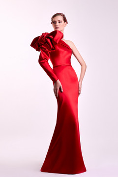 Satin One Shoulder Gown Satin One Shoulder Gown