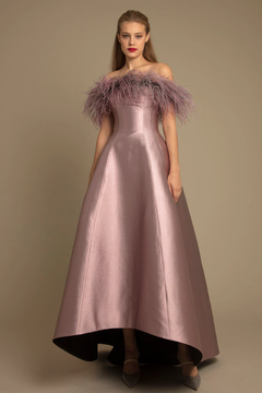 Off Shoulder Dress with Feathers Off Shoulder Dress with Feathers