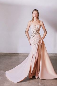 Strapless- Embellished  Gown