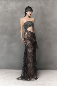 Sheer Lace Silk Gown Sheer Lace Silk Gown