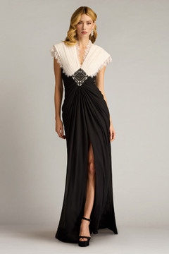 Textured Contrast Gown Textured Contrast Gown