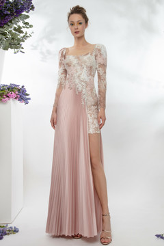 Asymmetrical Lace Gown