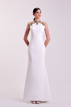 Sleeveless Crepe Gown