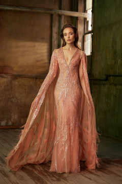 V-Neck Cape Gown V-Neck Cape Gown