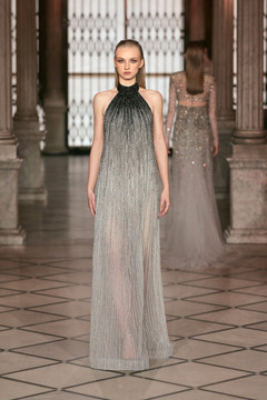 Ombre Embroidered Tulle Gown Ombre Embroidered Tulle Gown