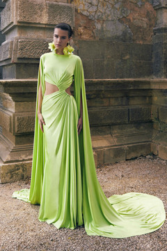 Cape Sleeve Jersey Gown Cape Sleeve Jersey Gown