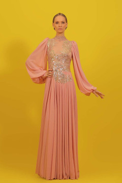 Crepe Georgette and Lace Gown