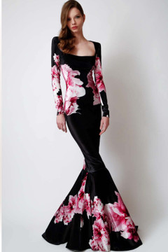 Floral Gown with Removable Skirt Floral Gown with Removable Skirt