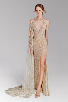 One-Sided Cape Gown