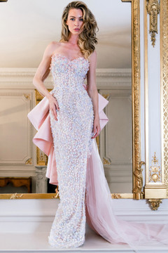 Beaded Gown with Bow Beaded Gown with Bow
