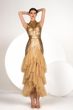 Sequined Layered Tulle Midi Dress Sequined Layered Tulle Midi Dress