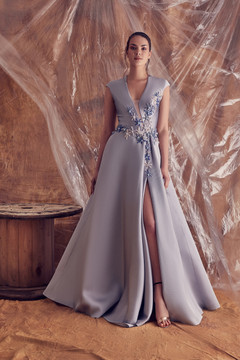 Fernanda Embroidered Cap Sleeve Gown