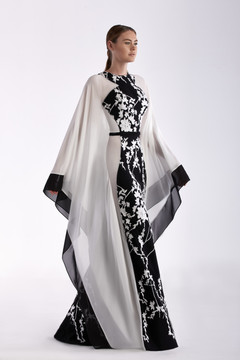 Long Cape Sleeve Gown Long Cape Sleeve Gown