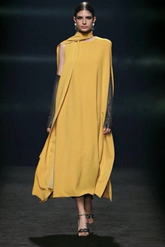 Fardella Pleated Midi Dress and Cape