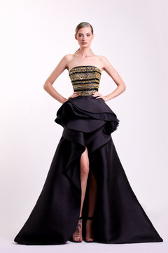 Strapless High Low Gown