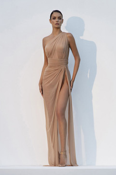 One Shoulder Draped Gown