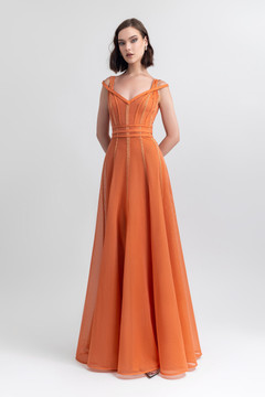 Flared Mesh Gown Flared Mesh Gown