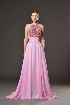Sleeveless Crystal Flower Gown Sleeveless Crystal Flower Gown