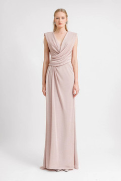 V-Neckline Gown with Waist Draping