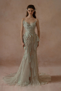 Fully Embellished Strapless Gown