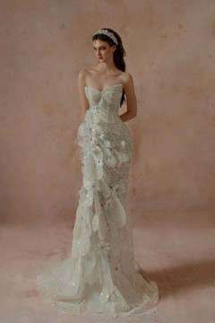 Floral-Embellished-Strapless Gown Floral-Embellished-Strapless Gown