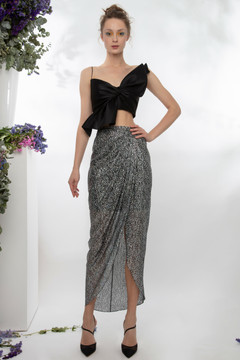 Mikado Bow Shaped Top and Shimmery Skirt