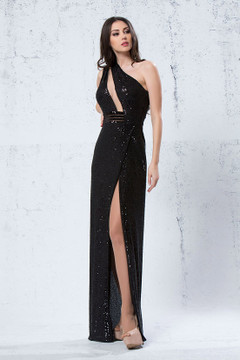 One Shoulder Embellished Gown One Shoulder Embellished Gown