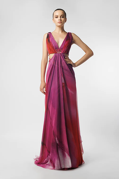 Printed Sleeveless Gown Printed Sleeveless Gown