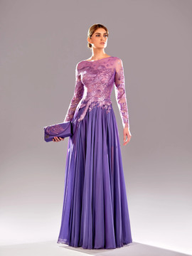 Embroidered Long-Sleeve Gown Embroidered Long-Sleeve Gown