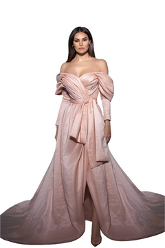 Off-Shoulder Long Sleeve Gown Off-Shoulder Long Sleeve Gown