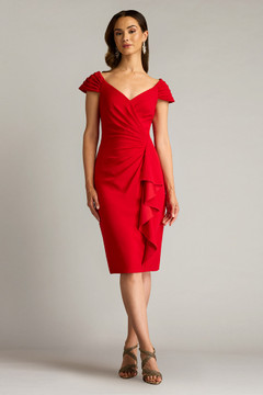 Textured Crepe Cap Sleeve Dress Textured Crepe Cap Sleeve Dress