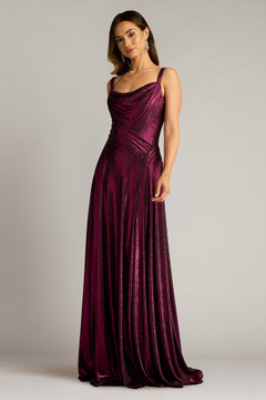 Metallic Jersey Sleeveless Gown Metallic Jersey Sleeveless Gown