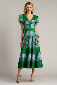 Floral Print Chiffon Short Sleeve Dress Floral Print Chiffon Short Sleeve Dress