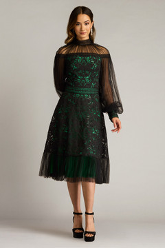 Laser Cut Embroidered Tulle Dress Laser Cut Embroidered Tulle Dress