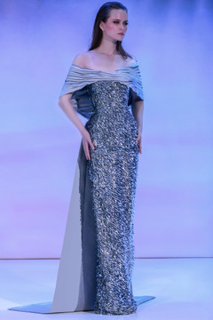 Off-the-Shoulder Satin Gown Off-the-Shoulder Satin Gown