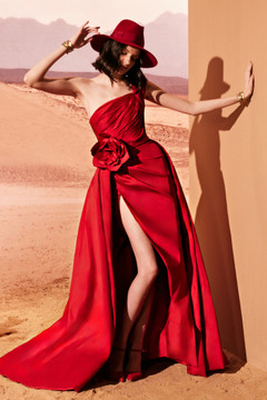 Taffeta Gown with Overskirt Taffeta Gown with Overskirt