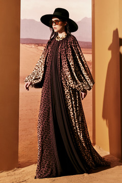 Silk Georgette Puff Sleeve Gown Silk Georgette Puff Sleeve Gown